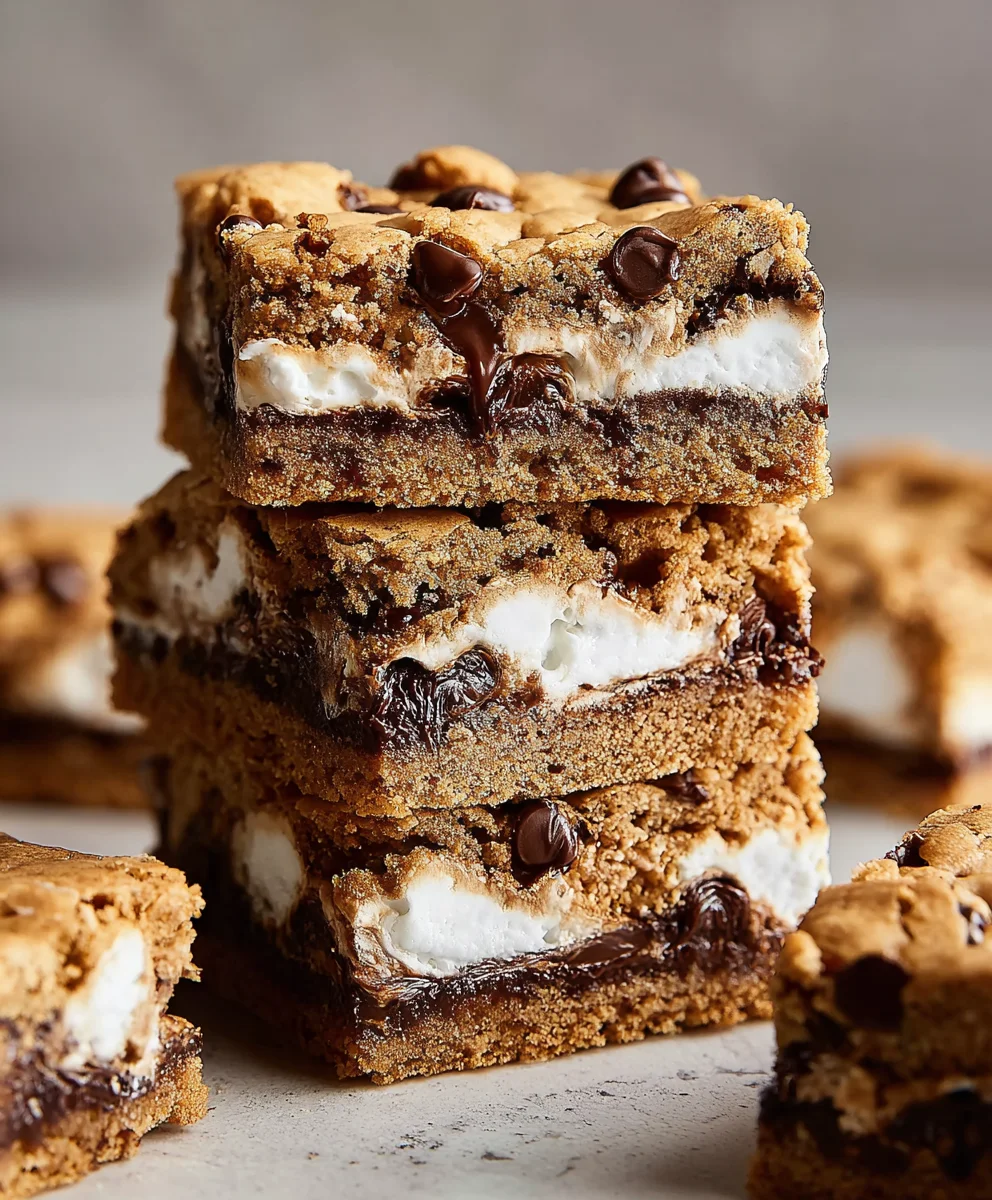 Peanut Butter Smores Blondies- Decadent Dessert Recipe