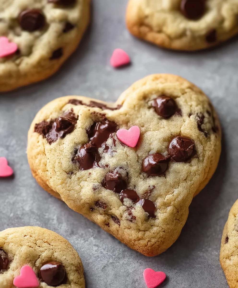 Heart-Shaped Chocolate Chip Cookies- Easy & Delicious Recipe