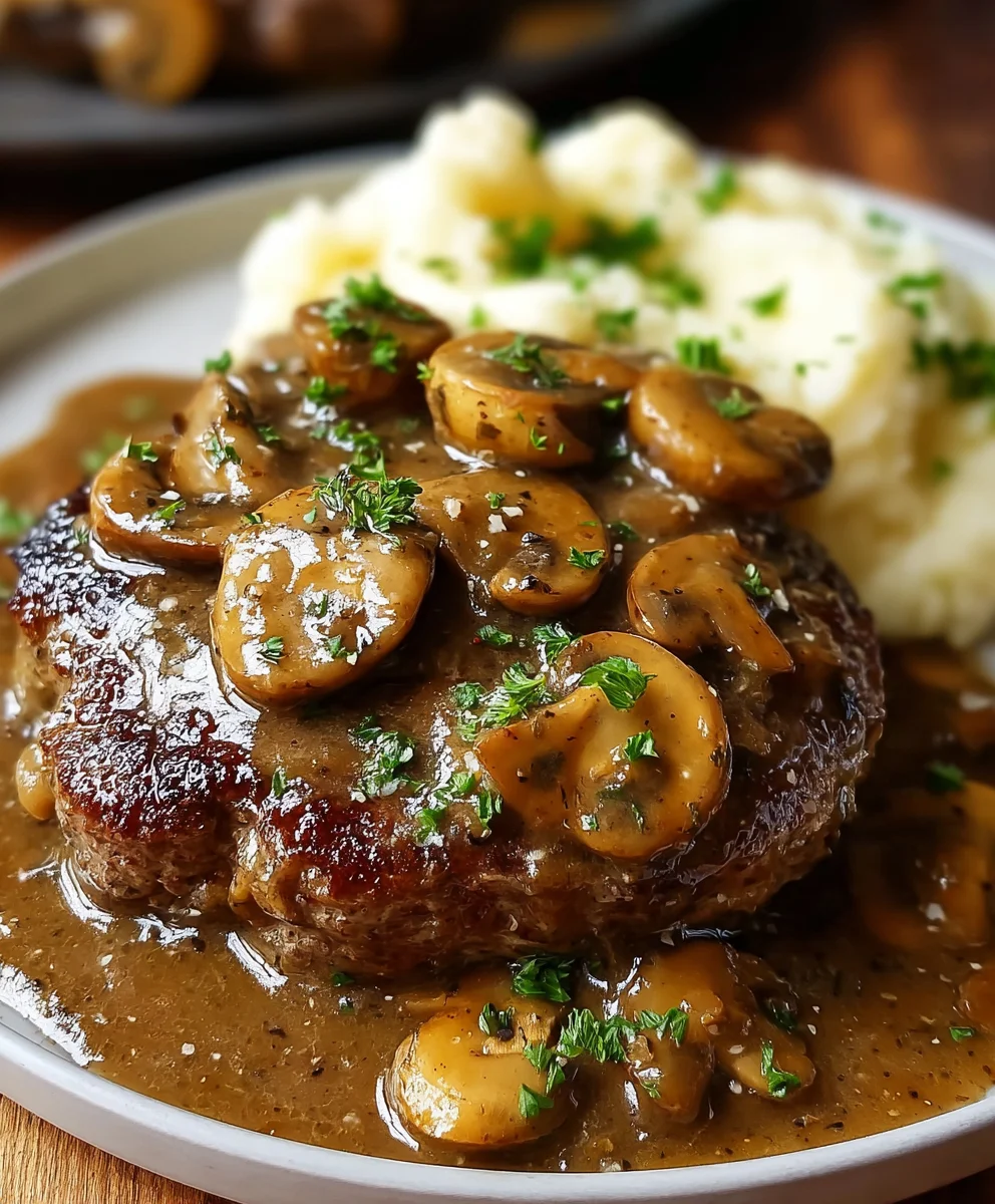 Bobby Flay Salisbury Steak-Mushroom Gravy Recipe