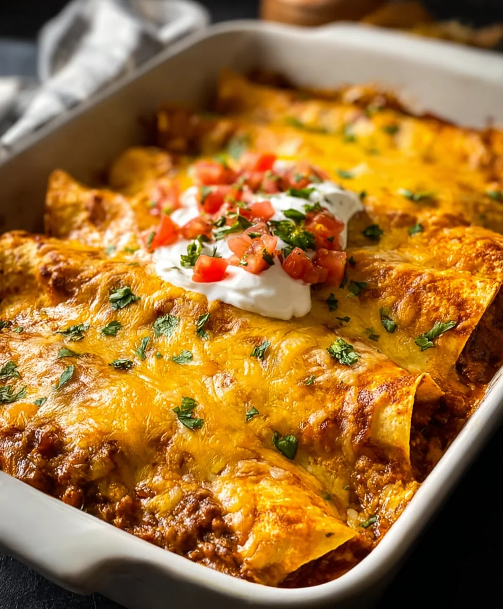 Easy Beef Tortilla Chip Enchiladas-Quick Meal