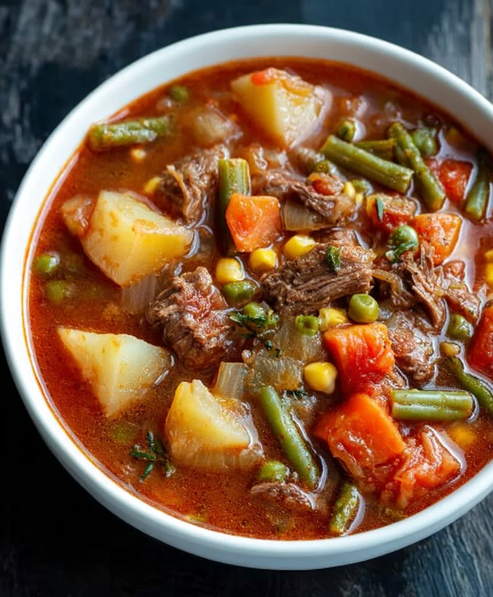 Mom's Old-Fashioned Vegetable Beef Soup - Classic Comfort