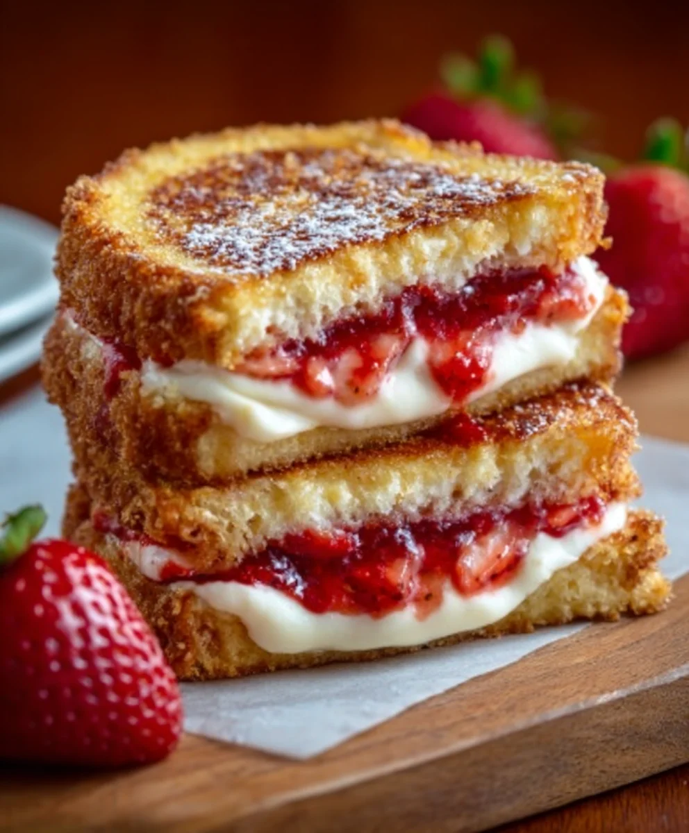 Fried Strawberry Cheesecake Sandwiches-Sweet Treat