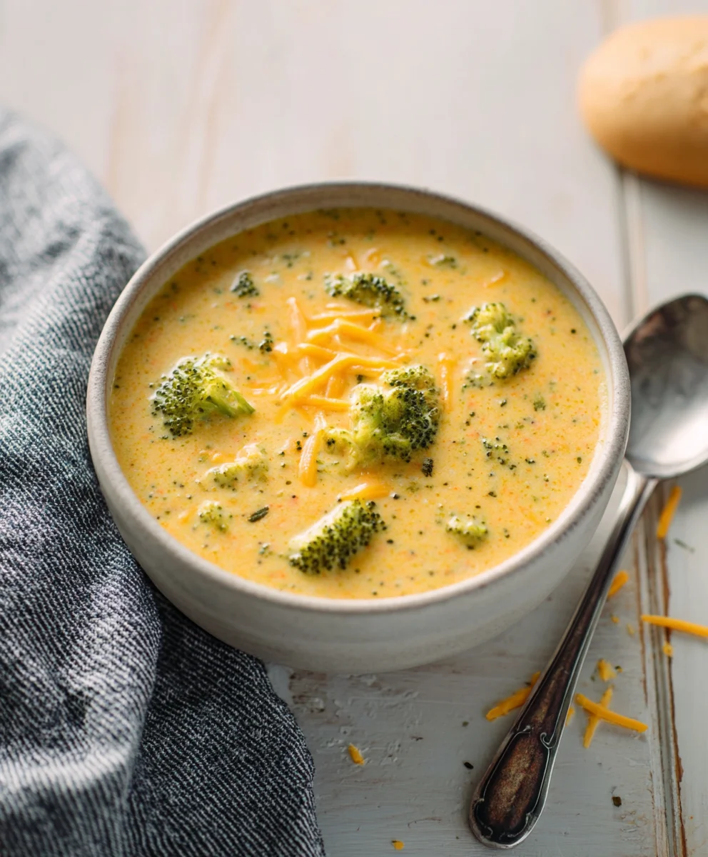 Creamy Cheddar Broccoli Soup-Easy & Delicious Recipe