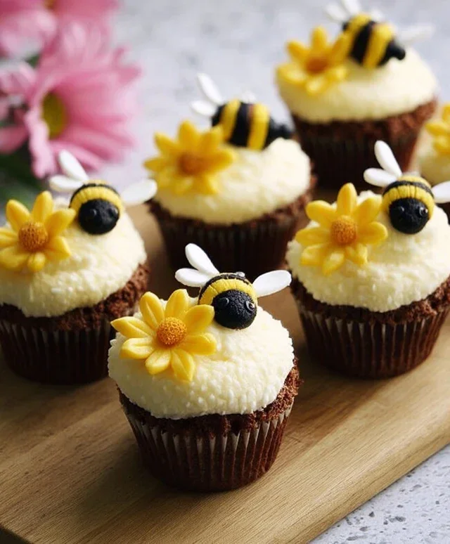 DIY Bumblebee & Flower Cupcakes