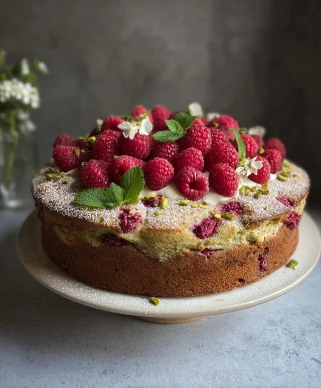 Pistachio Raspberry Cake