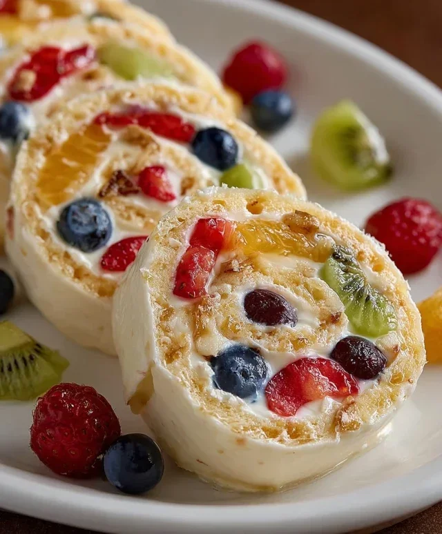 Cheesecake Fruit Salad Roll Ups