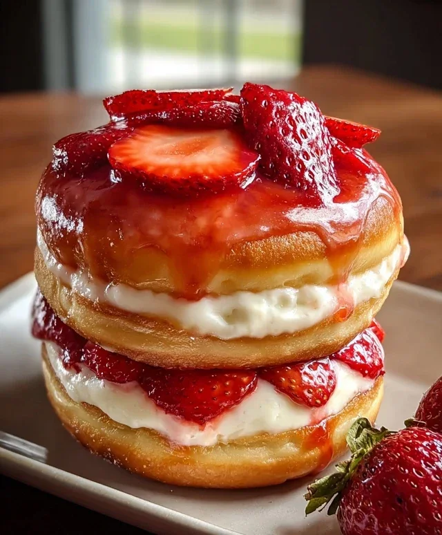 Strawberry Cheesecake Doughnut Burger