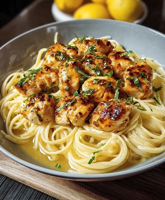 Lemon Chicken with Parmesan Linguine
