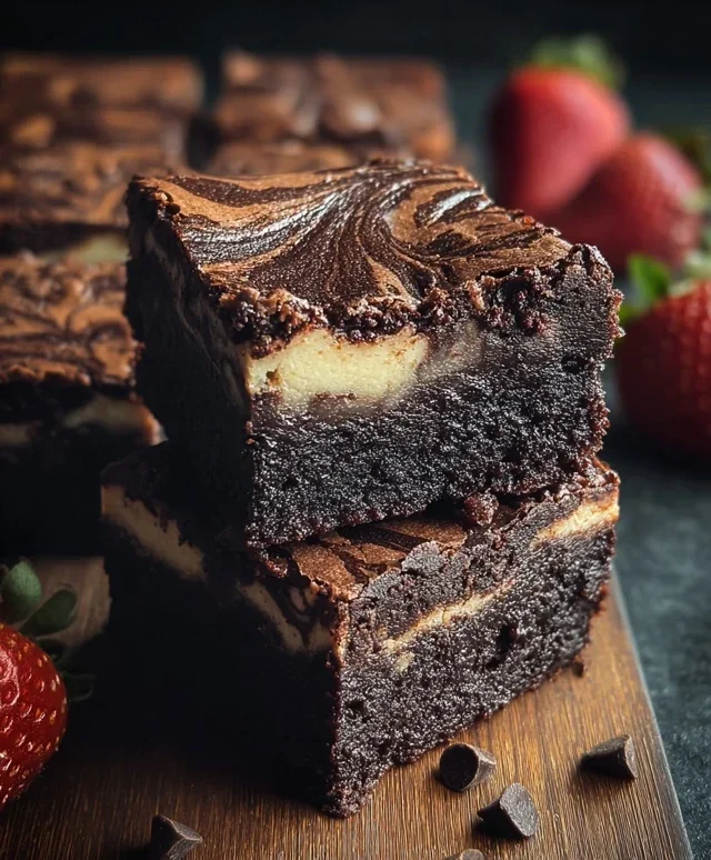 Dark Chocolate Cheesecake Brownies