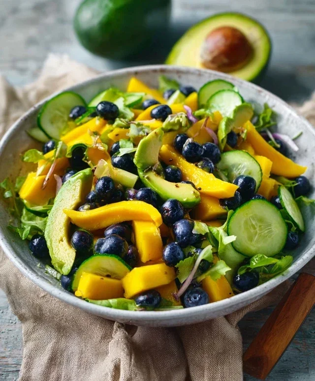 Mango Cucumber Salad with Blueberry and Avocado