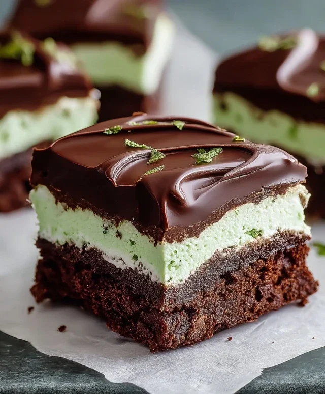 Triple-layer chocolate mint squares
