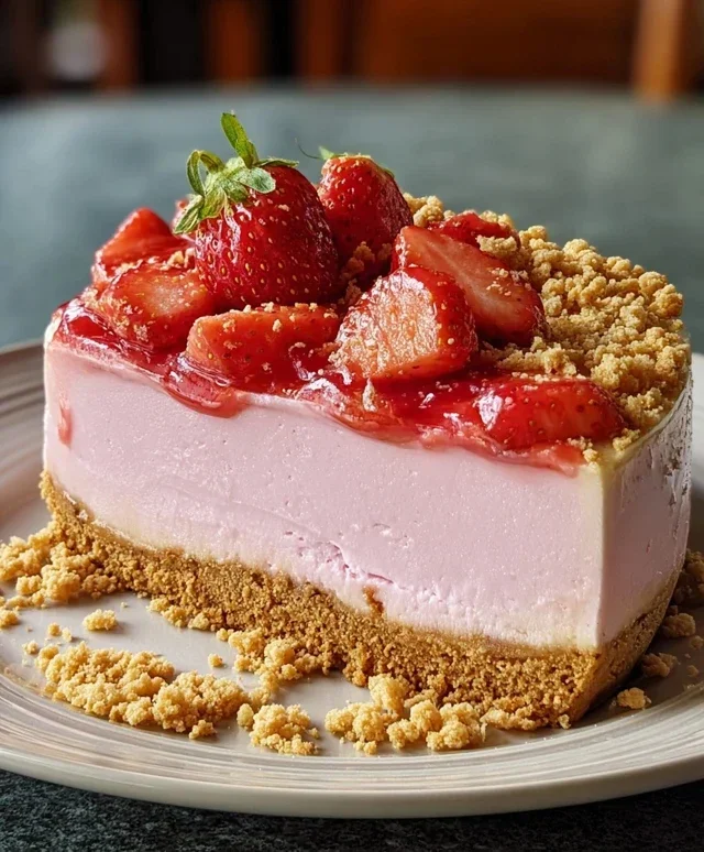 Strawberry Crunch Pink Cheesecake