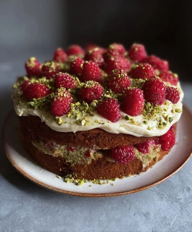 Pistachio Raspberry Cake