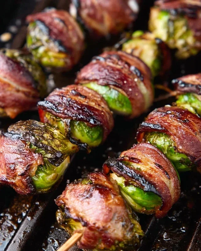 Grilled Beef Beef Bacon Wrapped Brussels Sprouts