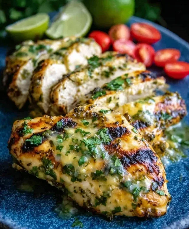 Grilled Salsa Verde Pepper Jack Chicken