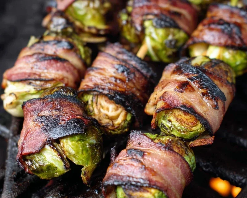 Grilled Beef Beef Bacon Wrapped Brussels Sprouts