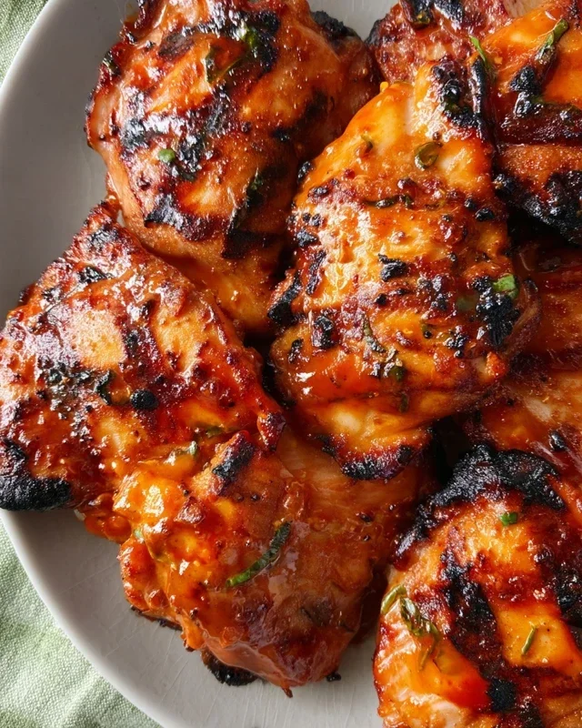Grilled Honey Buffalo Chicken Thighs