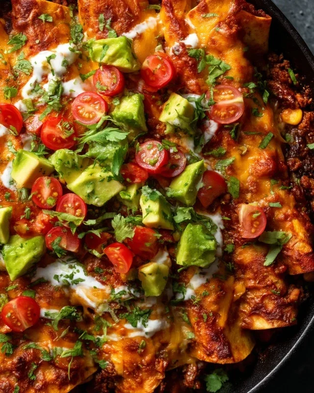 Beef Skillet Enchiladas