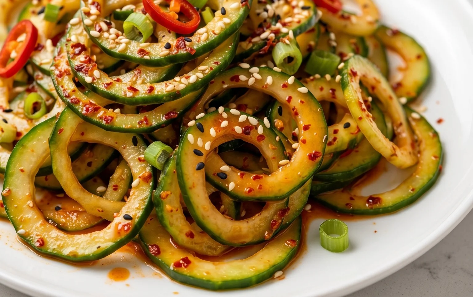 Spiral Cucumber Salad: Korean-Inspired Recipe