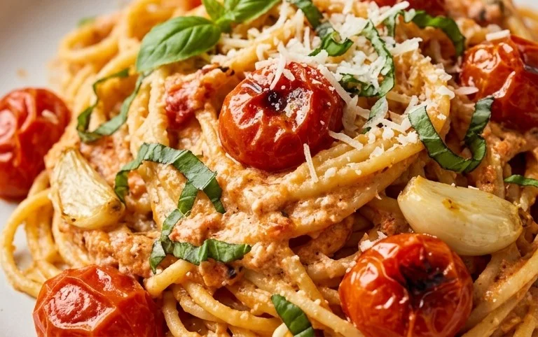 Roasted Tomato and Garlic Ricotta Pasta