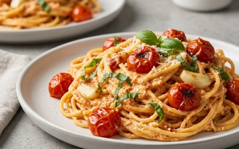 Roasted Tomato and Garlic Ricotta Pasta