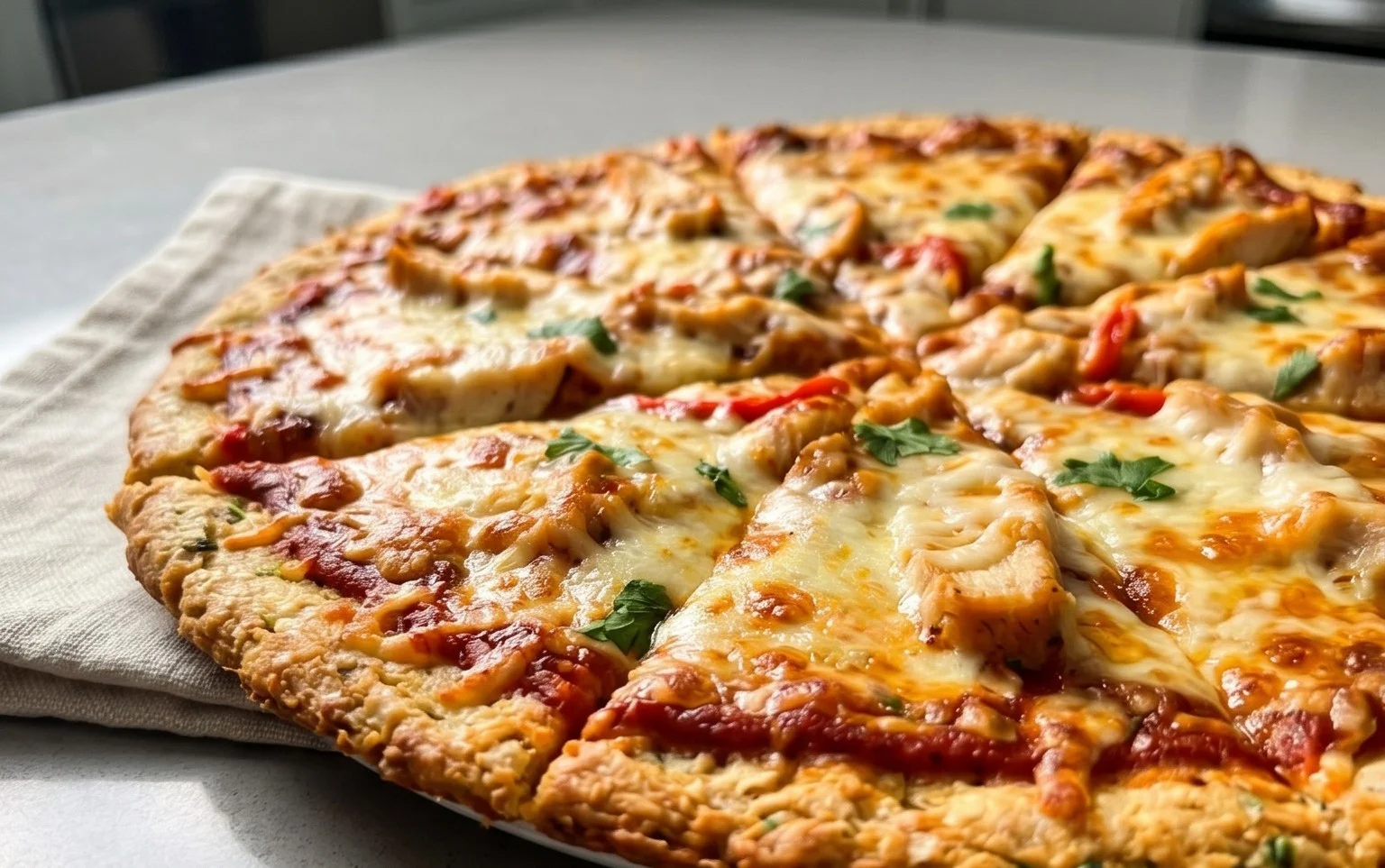 Chicken Crust Pizza (Low Carb + High Protein