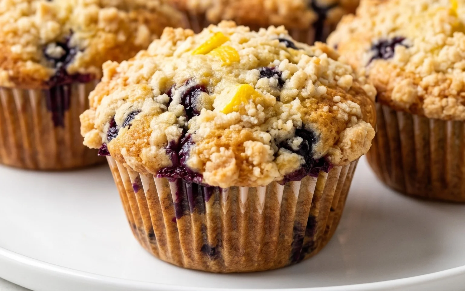 Lemon Blueberry Streusel Muffins