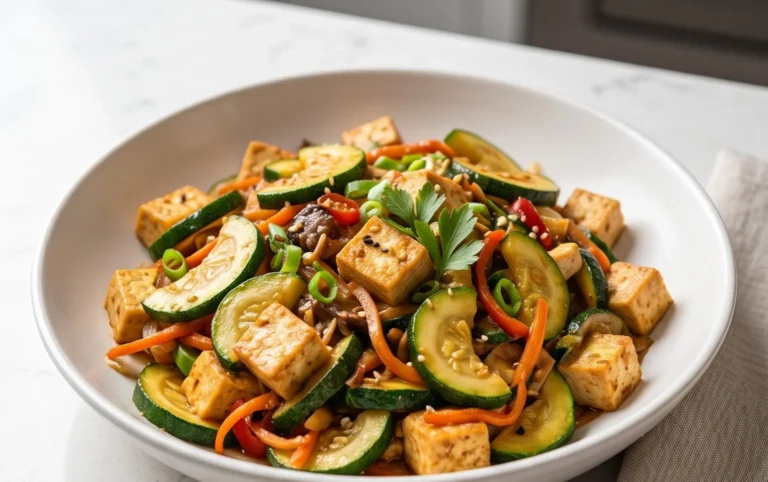 Zucchini Stir Fry With Tofu (Vegan)