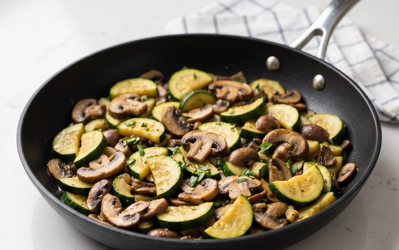 Skillet Zucchini and Mushrooms