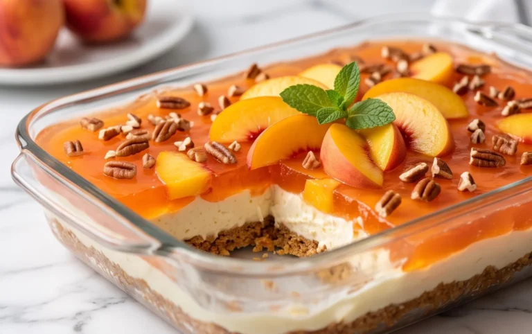 Peach Pretzel Salad Dessert