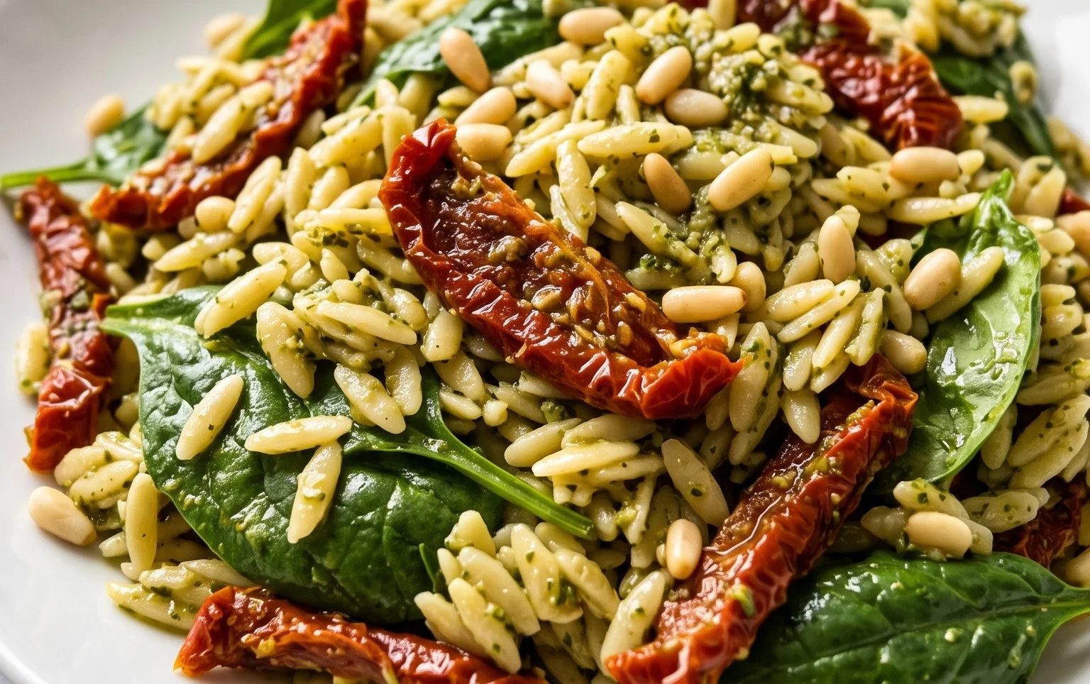 Sun Dried Tomato Orzo Pesto Salad