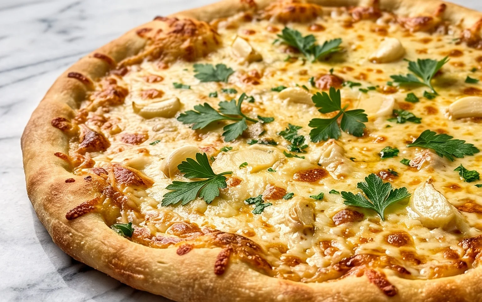 buttery garlic pizza