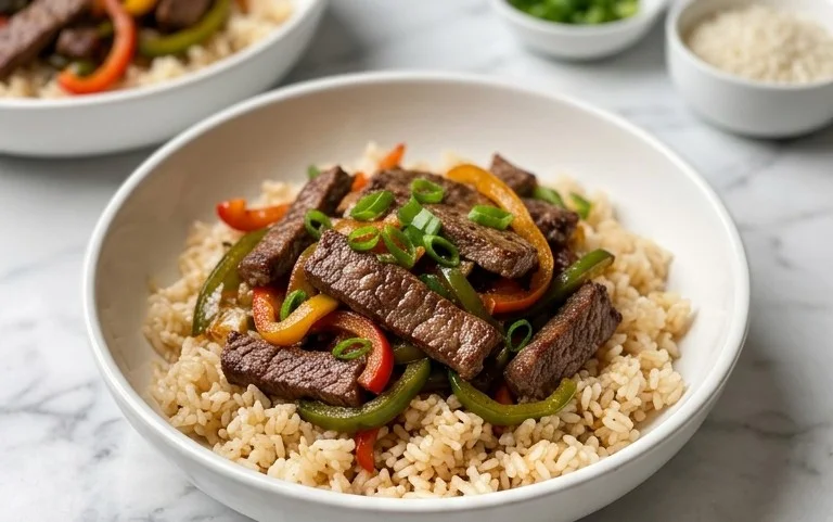 Beef Pepper Rice Bowl is a delicious meal option.
