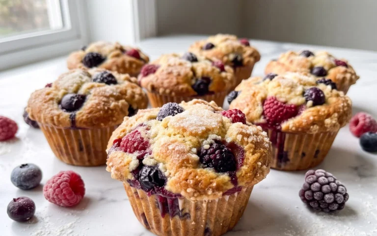 Bakery Style Mixed Berry Muffins | with Frozen Berries