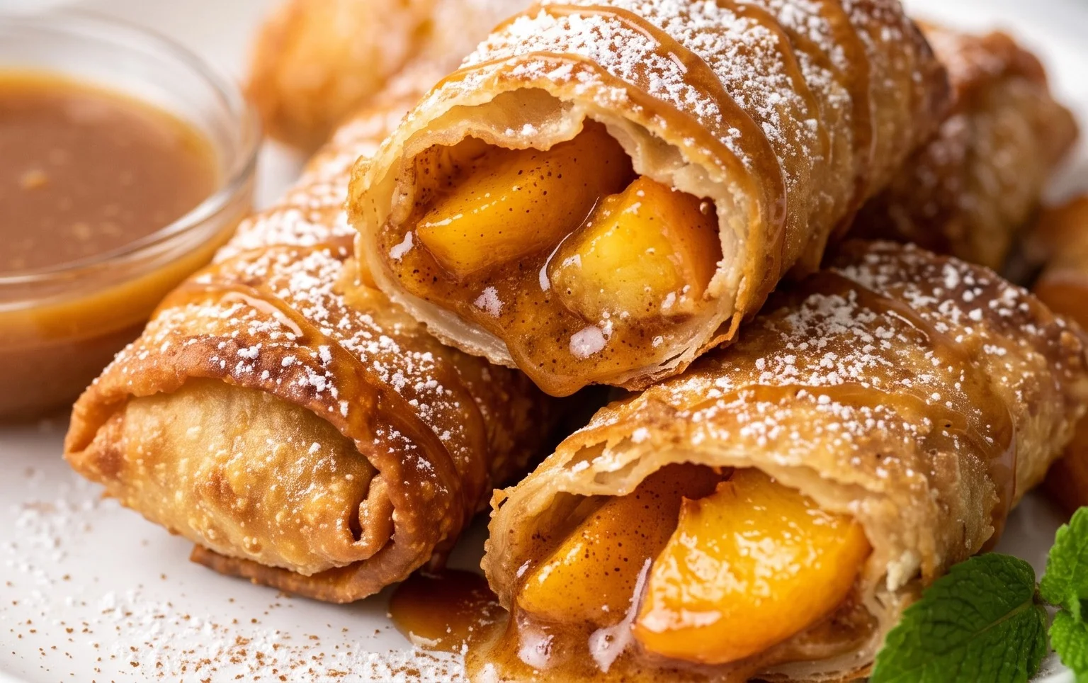 Peach Cobbler Egg Rolls