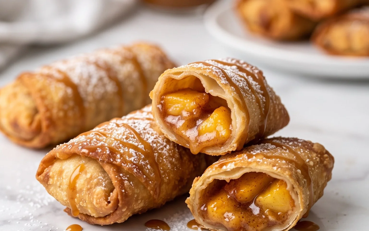 Peach Cobbler Egg Rolls