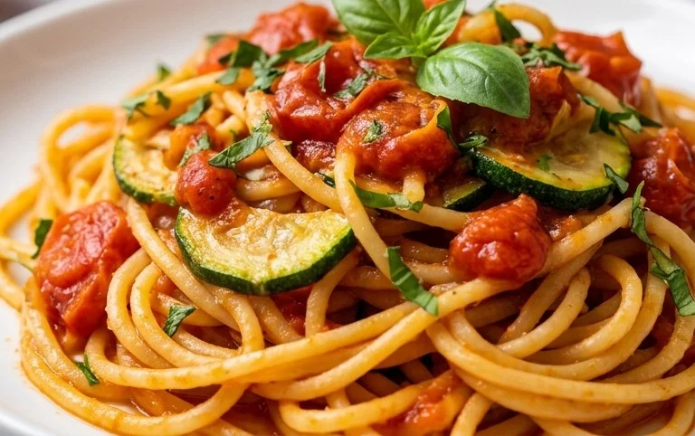 Healthy Tomato Zucchini Pasta