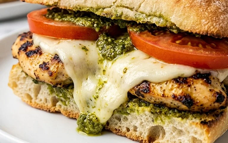 Chicken Pesto Caprese Sandwich
