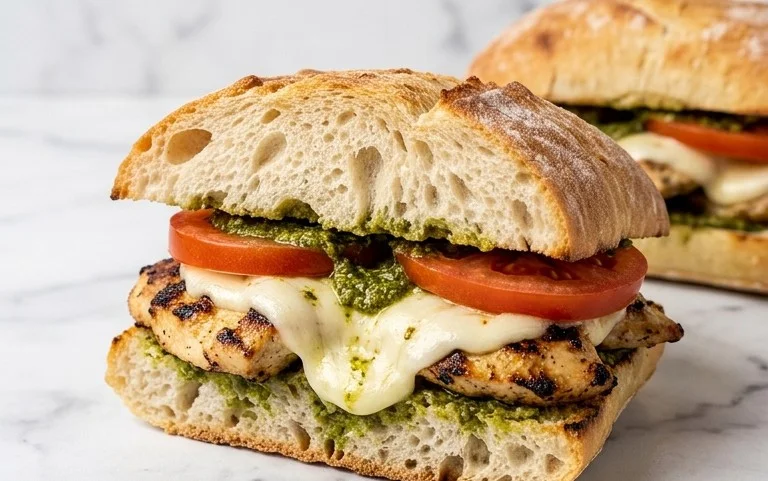 Chicken Pesto Caprese Sandwich