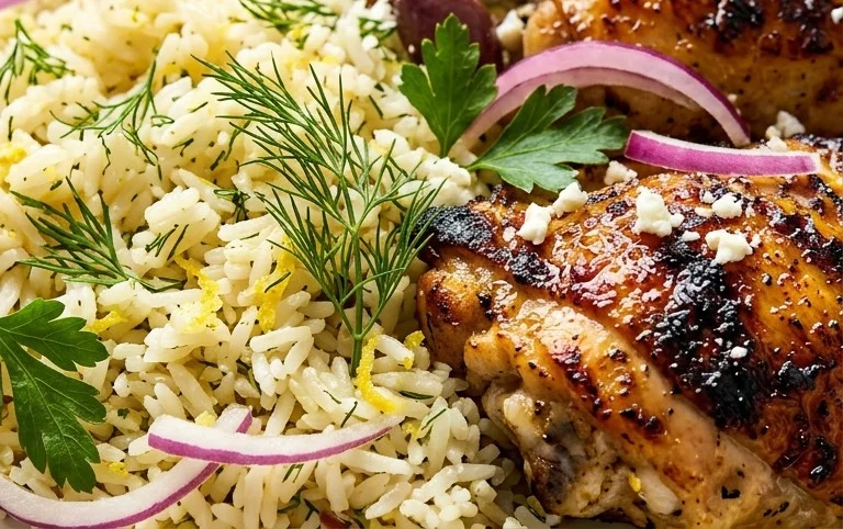 Greek Chicken and Lemon Rice (30 Minutes, One-Pot)