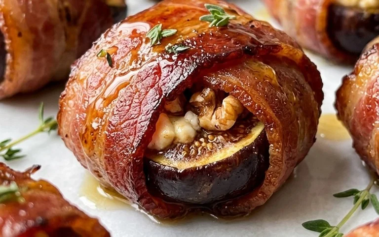 Beef Bacon Wrapped Stuffed Figs