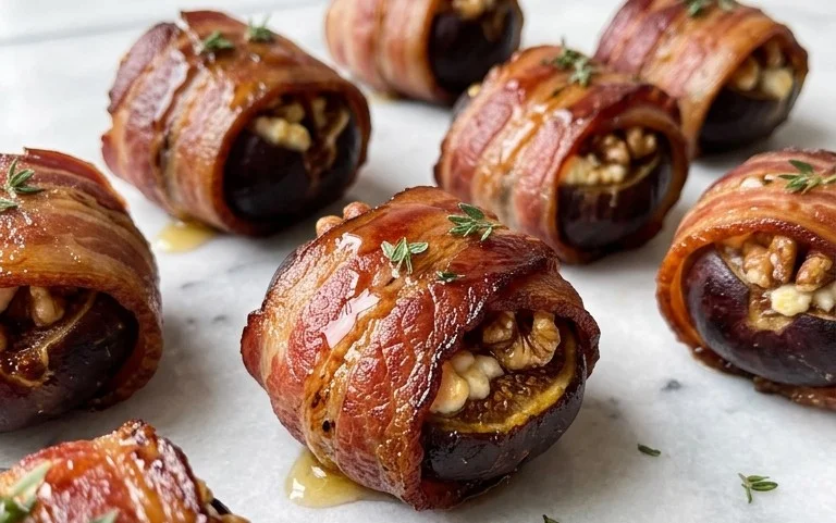 Beef Bacon Wrapped Stuffed Figs