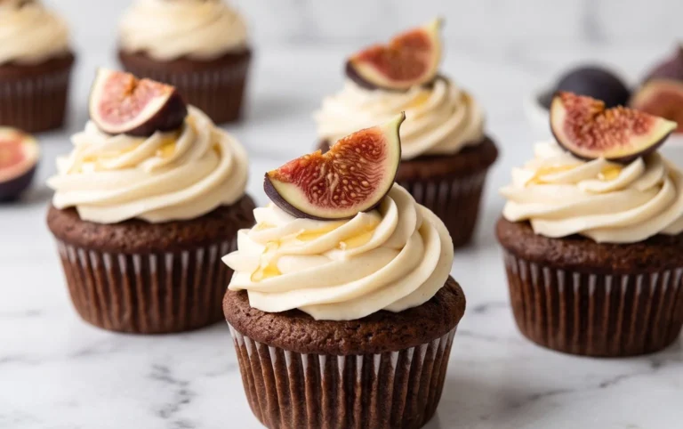 Fig Cupcakes with Honey Cream Cheese Frosting