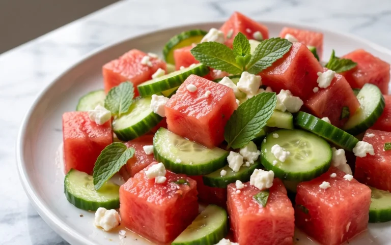 Watermelon Salad with Cucumber and Feta