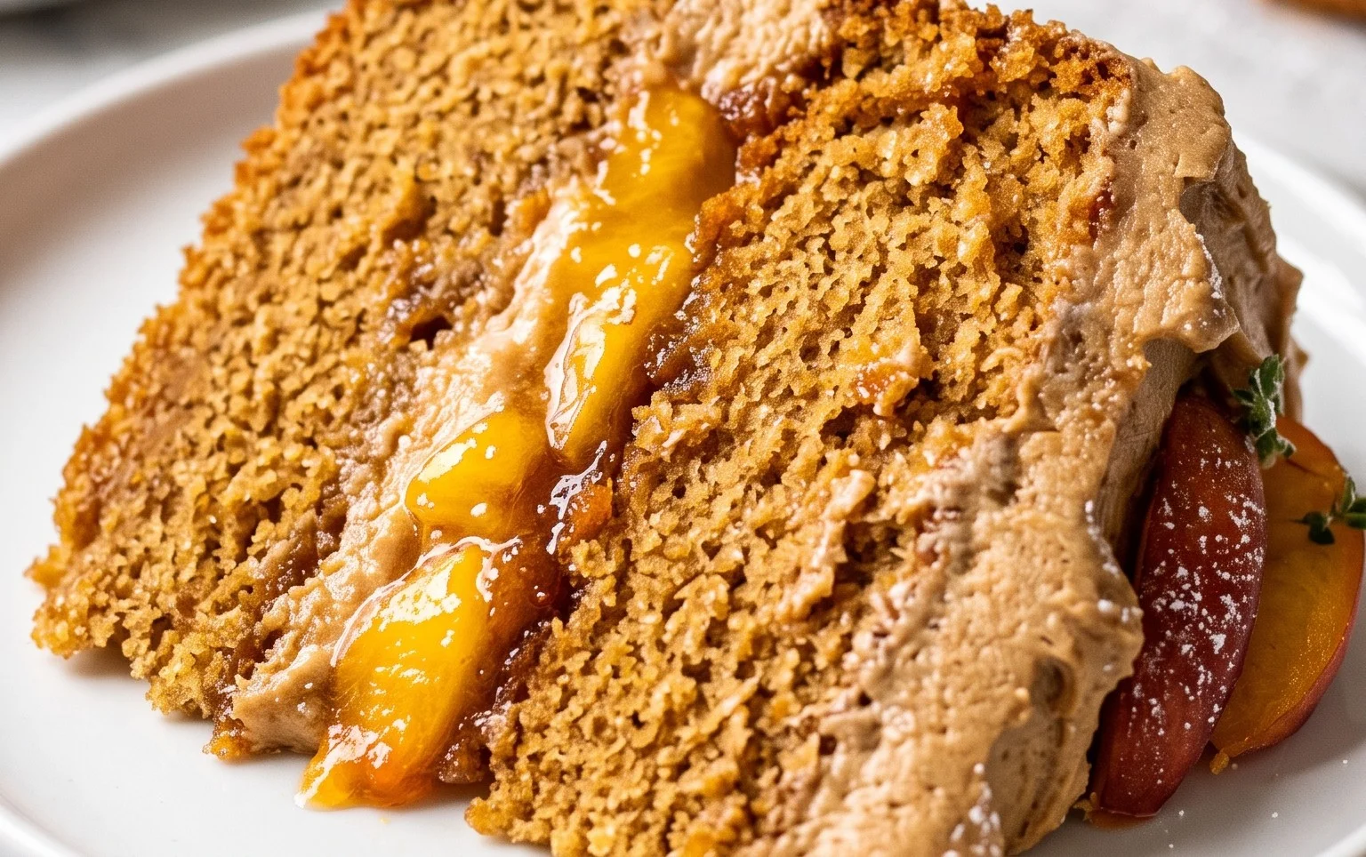 Brown Sugar Layer Cake with Peach Filling