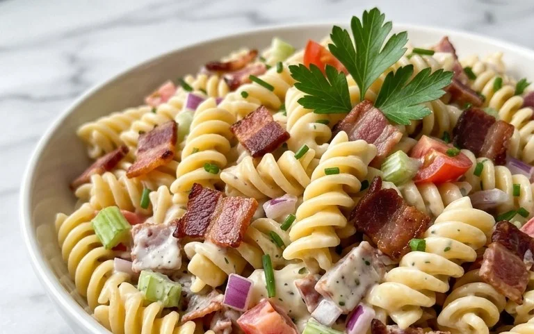 Beef Bacon Ranch Pasta Salad