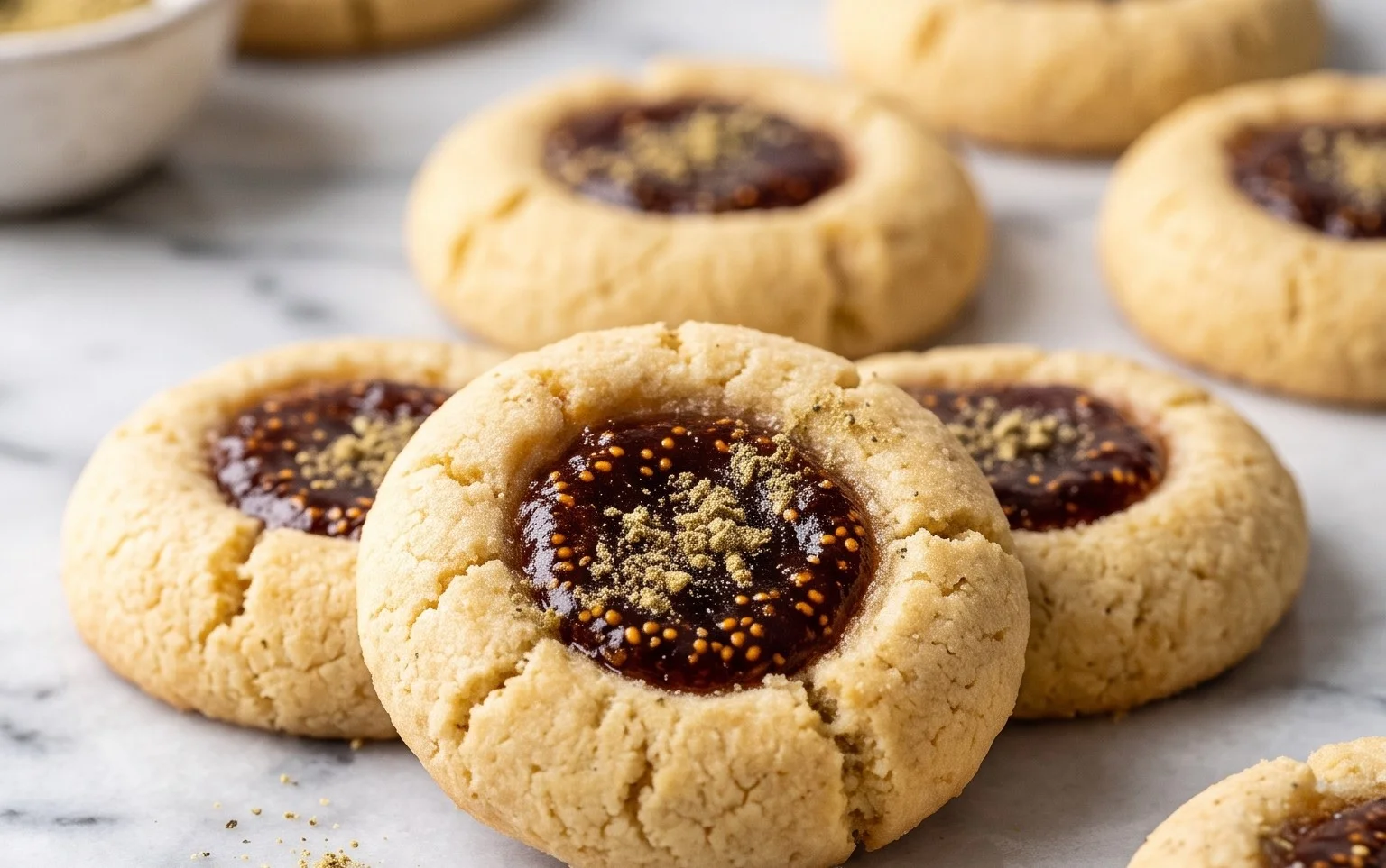 Cardamom Fig Thumbprint Cookies