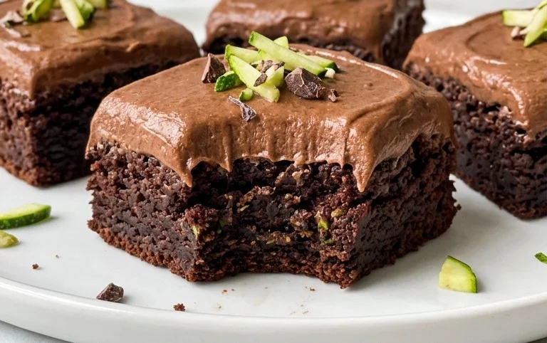 Zucchini Brownies with 1 minute Frosting!